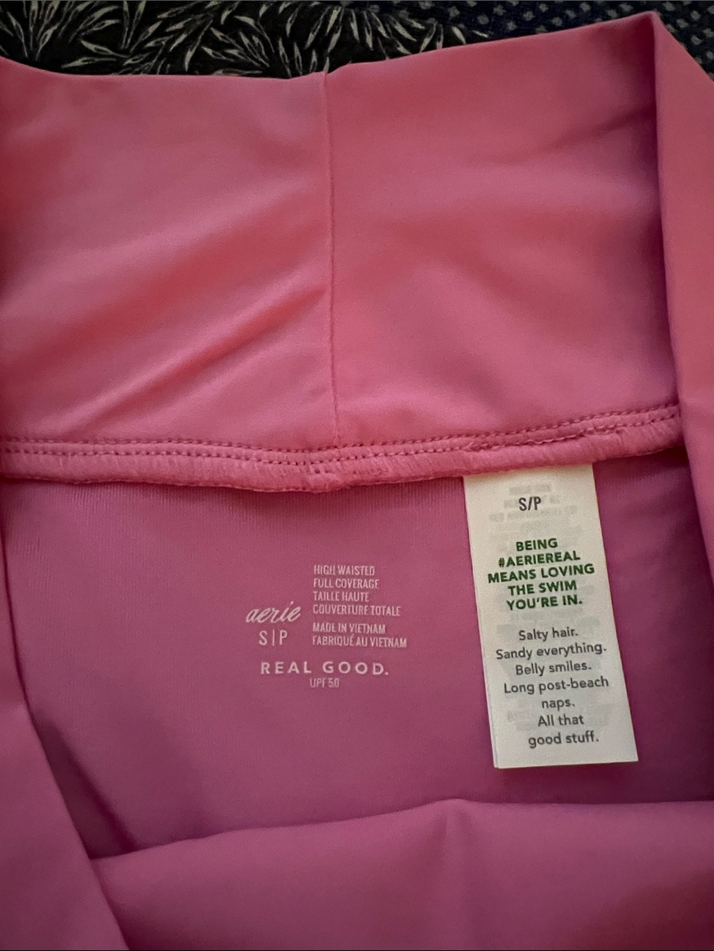 aerie Crossover Pink high waisted Bikini Bottom - Picture 3 of 5